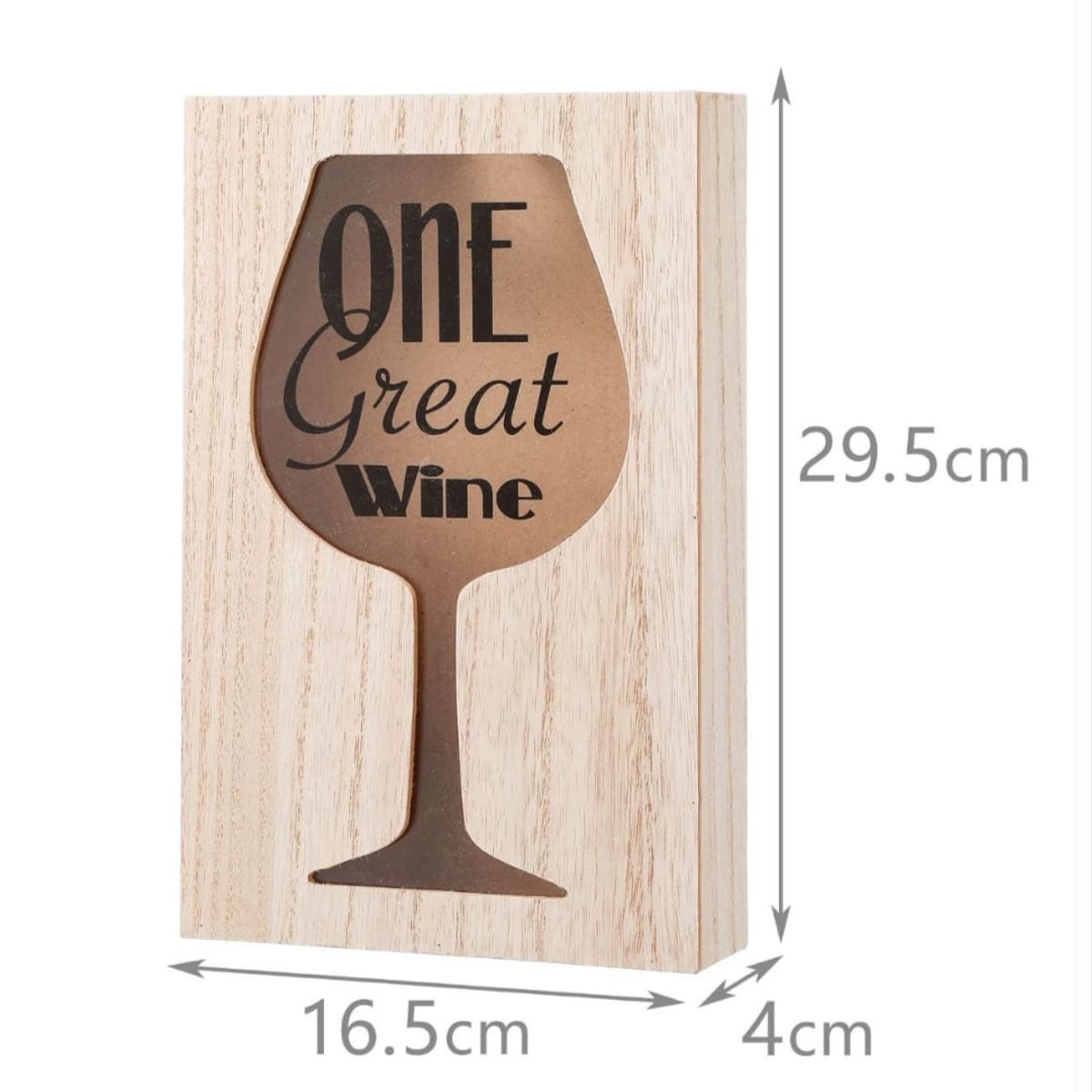 HOMEY - PACK 2 Caja Guarda Corchos Cuadro Decorativo Un Buen Vino 295x165Cm