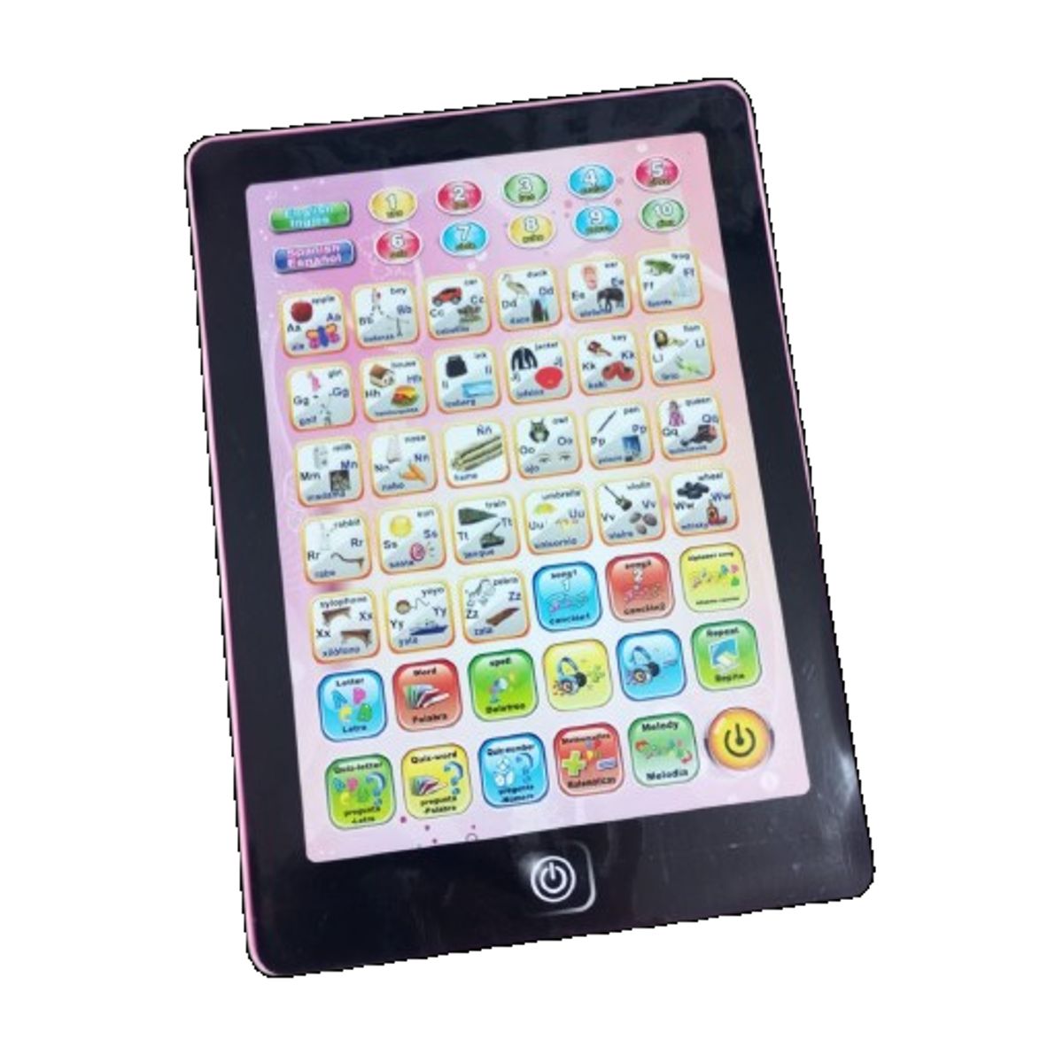 GENERICO - Tableta didáctica juguetes musical Ingles y Español niños