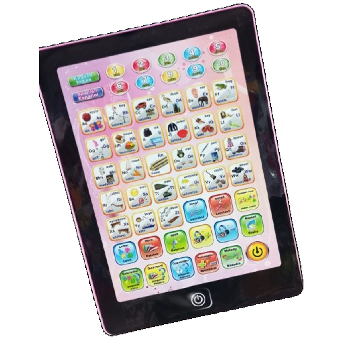 GENERICO - Tableta didáctica juguetes musical Ingles y Español niños