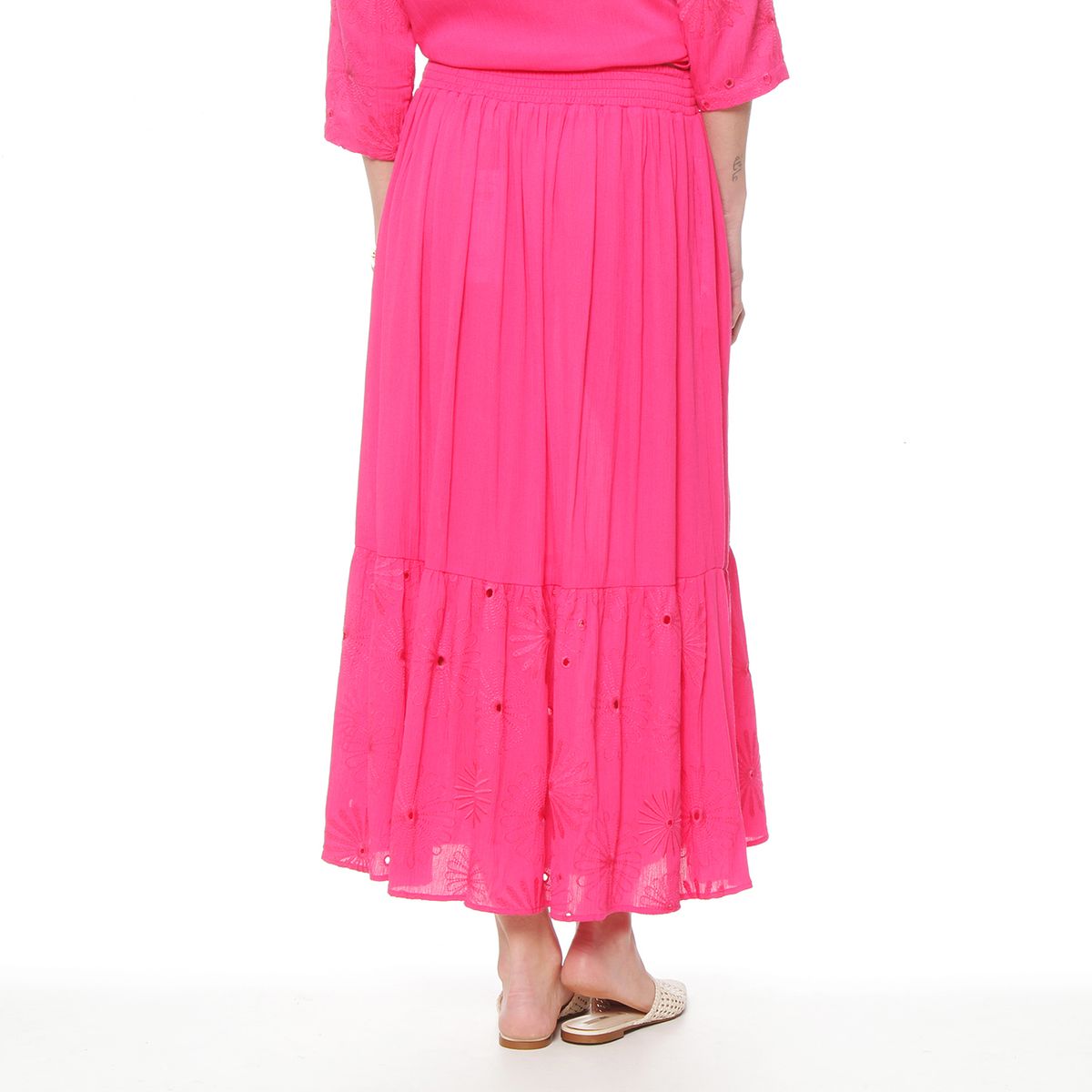 WADOS - FALDA CON BRODERY EN FALDON Y CINTURA ELASTICADA