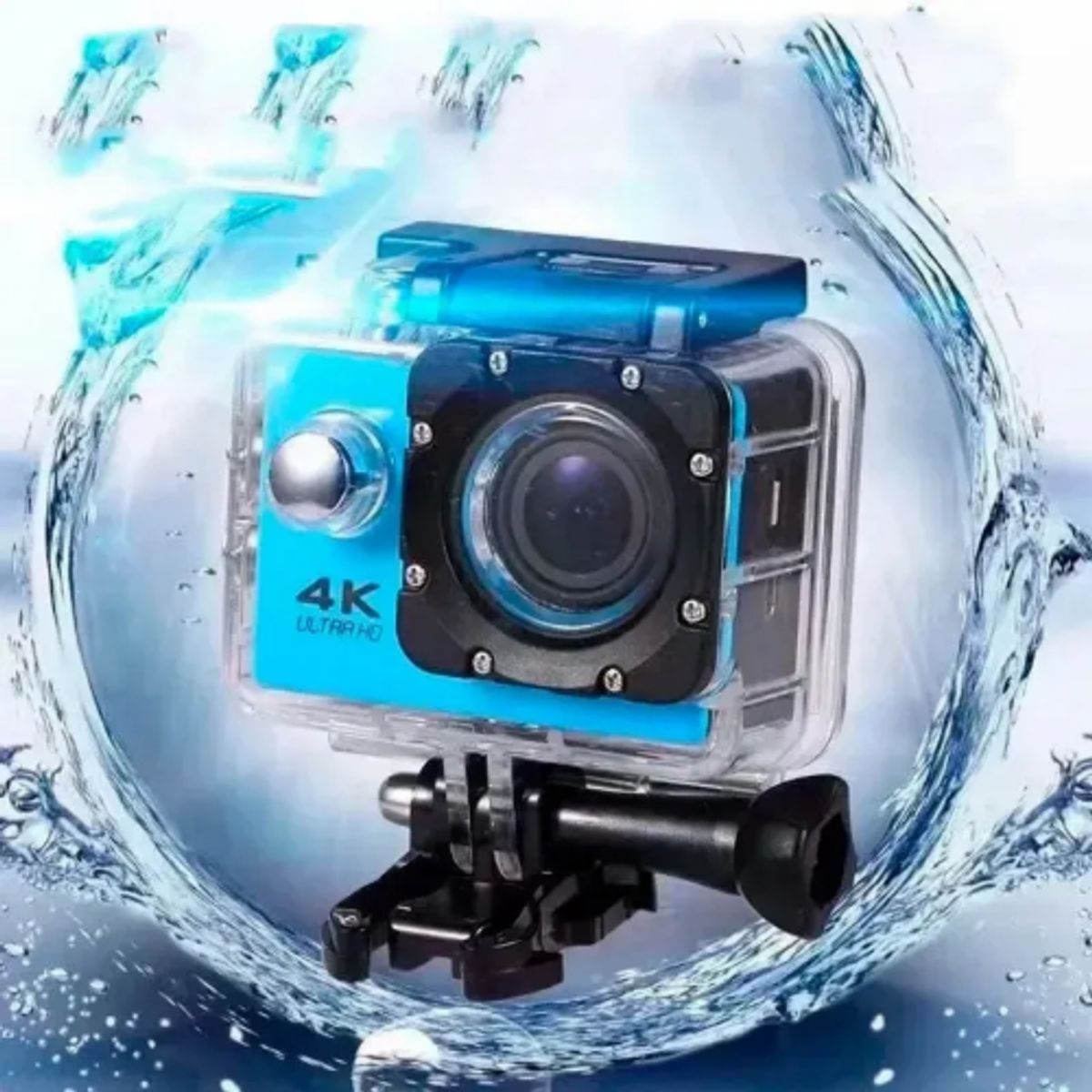 GENERICO - Cámara De Acción Sports 4k Ultra Hd 12mp Impermeable 30mts Color Azul