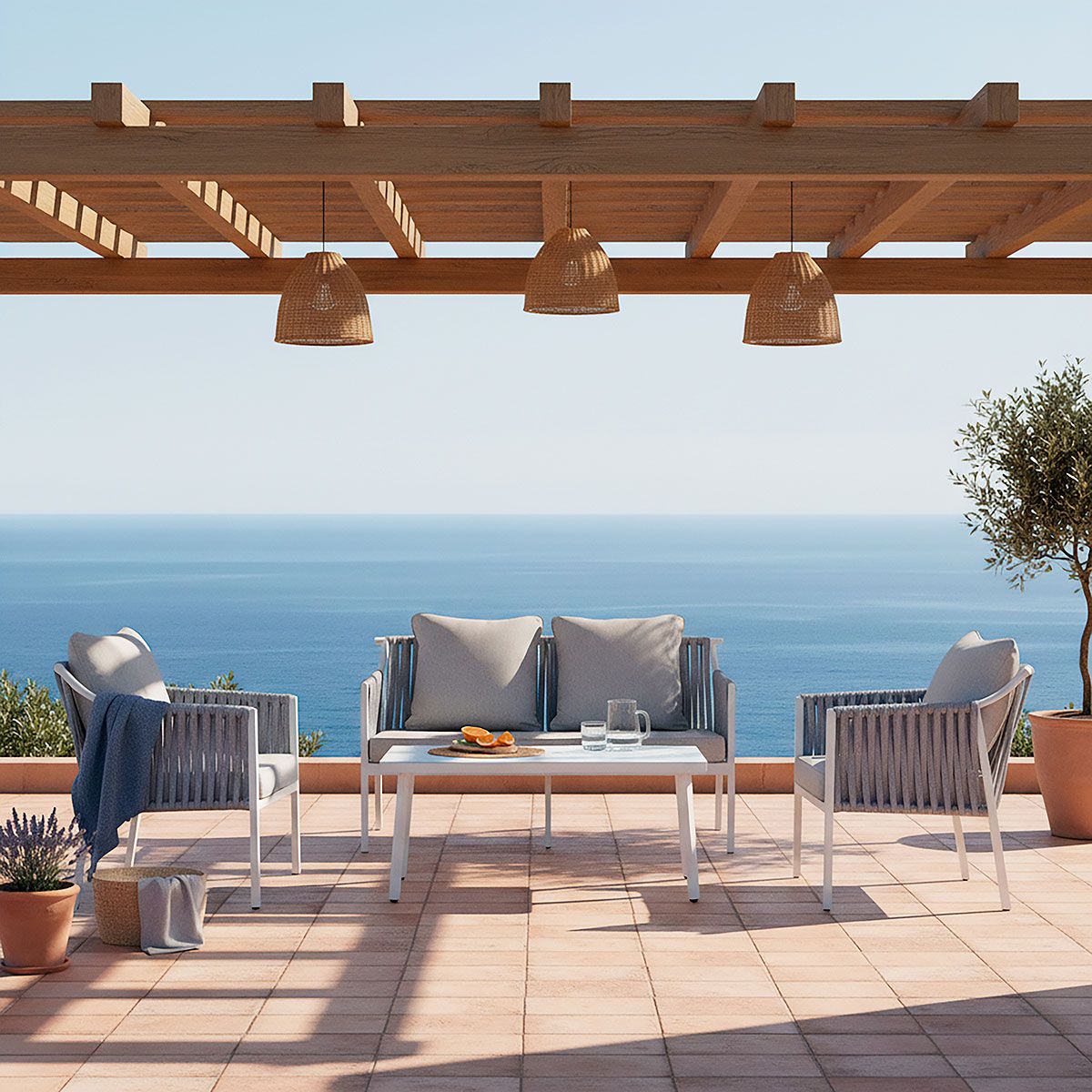 ROSEN - Set de Living de Terraza Lokev 4 Piezas