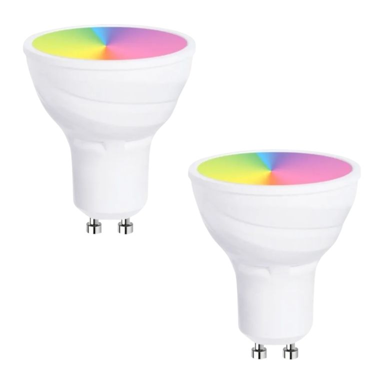 2 Ampolletas Dicroico Gu10 Smart Bright 5W RGB Wifi