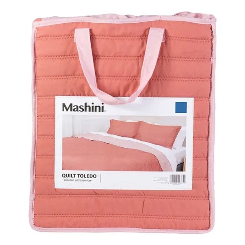 MASHINI - Quilt Toledo KING Mashini Diseño Moderno Terra Rosado