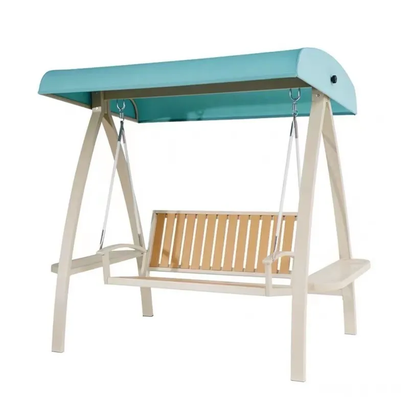 GENERICO - Columpio de Jardín Metálico con Techo y Asiento de Madera