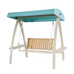 GENERICO - Columpio de Jardín Metálico con Techo y Asiento de Madera
