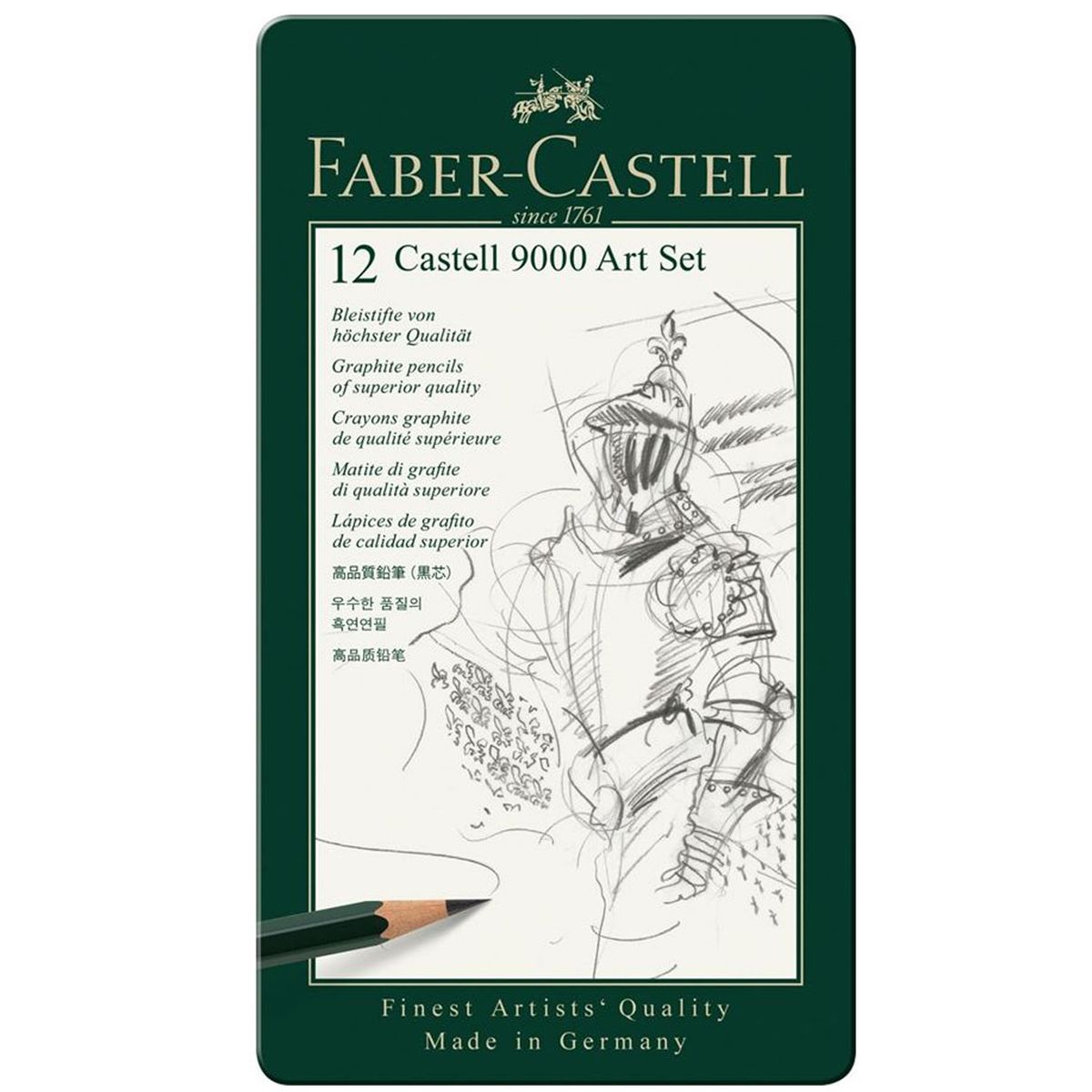 FABER-CASTELL - Lápices Grafito Faber-Castell 9000 (8B-2H) 12 ud