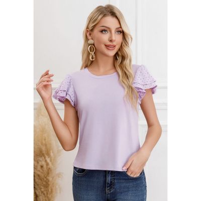 Imagen 2 del producto Polera Mujer Algodon Elasticada Manga Corta Broderie 3316