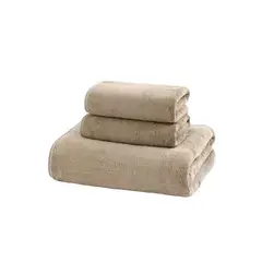 VISUALHEX LIMITADA - Pack 3 Toallas Baño De Cuerpo Pelo Y Cara Microfibra MARRON