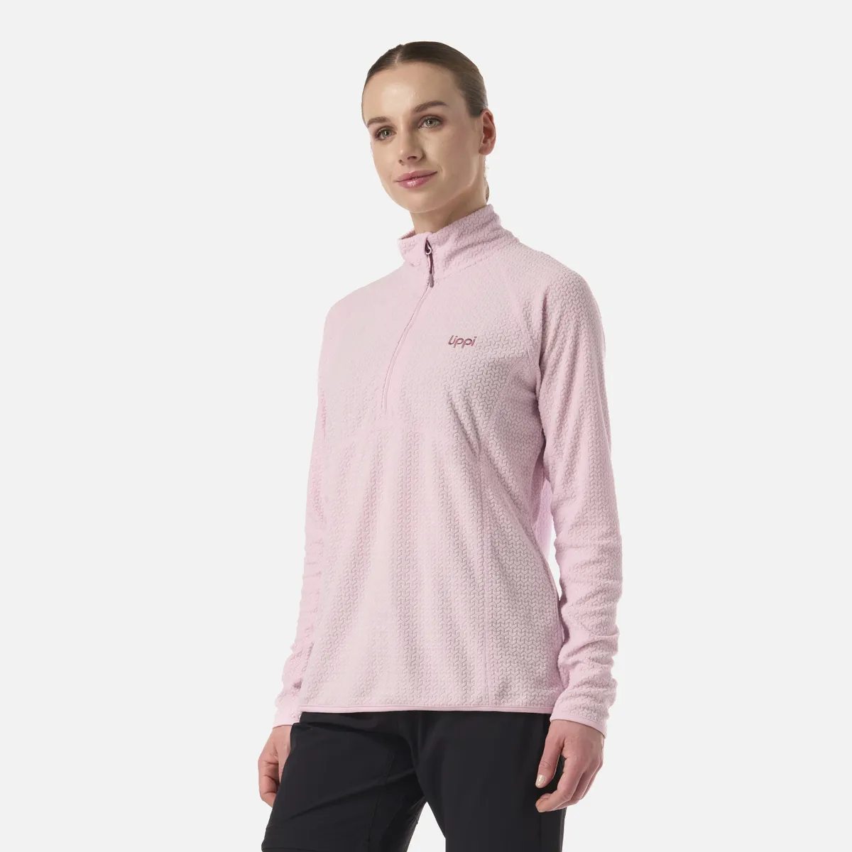 LIPPI - Polerón Mujer Jacaranda Nano-F 1/4 Zip Rosa Claro Lippi