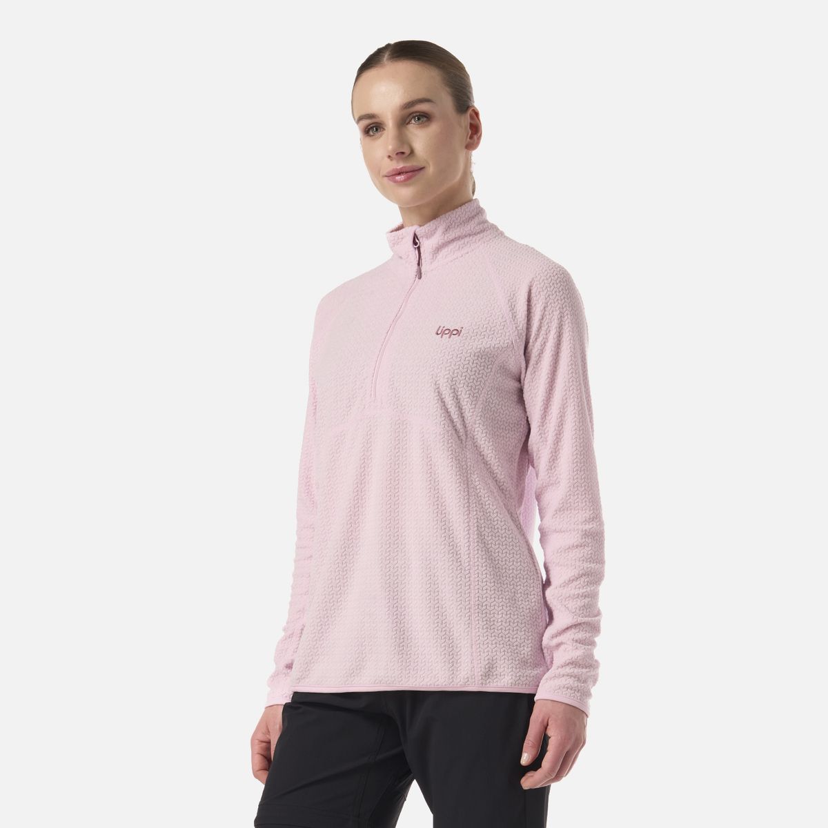 LIPPI - Polerón Mujer Jacaranda Nano-F 1/4 Zip Rosa Claro Lippi