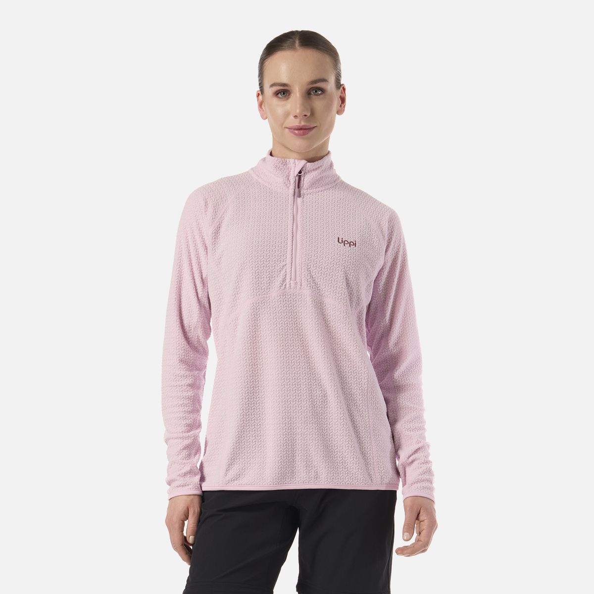 LIPPI - Polerón Mujer Jacaranda Nano-F 1/4 Zip Rosa Claro Lippi
