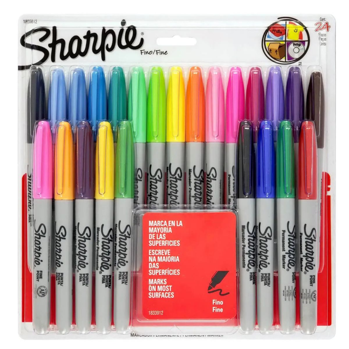 SHARPIE - Marcador Permanente Blister 24 Colores Sharpie Punta Fina