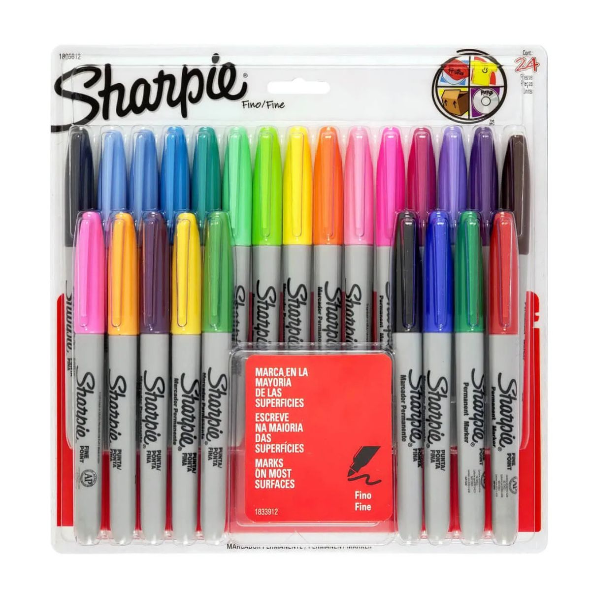SHARPIE - Marcador Permanente Blister 24 Colores Sharpie Punta Fina