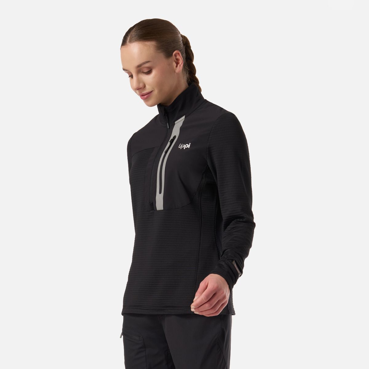 LIPPI - Polerón Mujer Karova Nano-F 1/4 Zip Negro Lippi