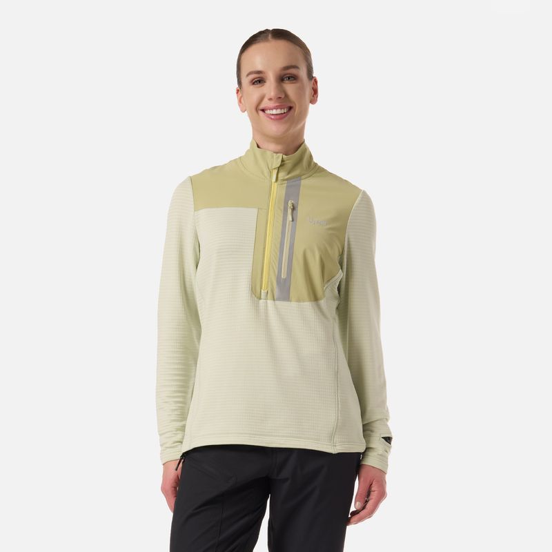 LIPPI - Polerón Mujer Karova Nano-F 1/4 Zip Verde Claro Lippi