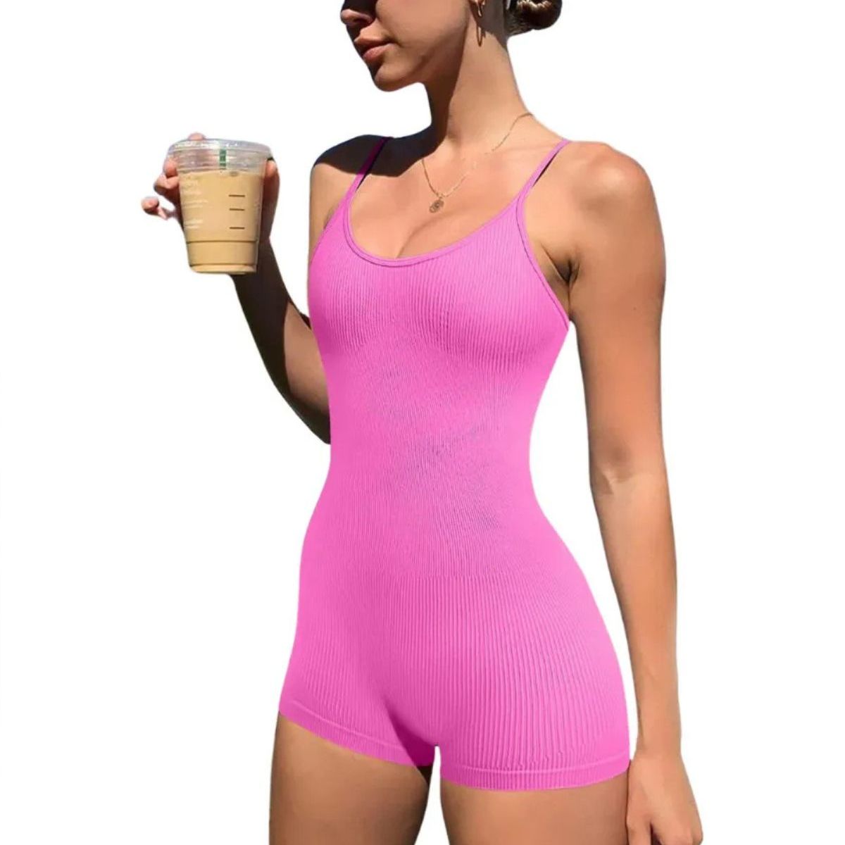 LOOK SHOP - Enterito Fitness Body Modelador Mono Levanta Cola Jumpsuit Y01