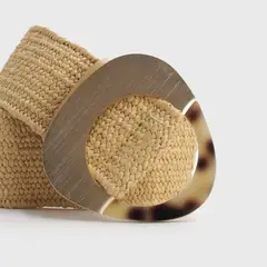 VC ACCESORIOS - Cinturón de Rafia Hebilla Dorada