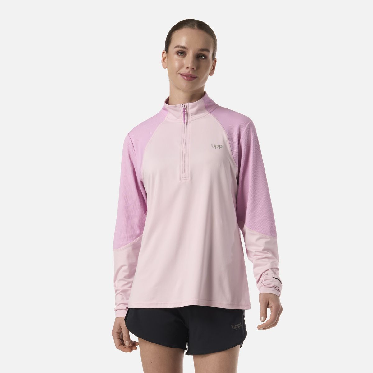 LIPPI - Polerón Mujer Puerto Trucco 1/4 Zip Rosa Lippi