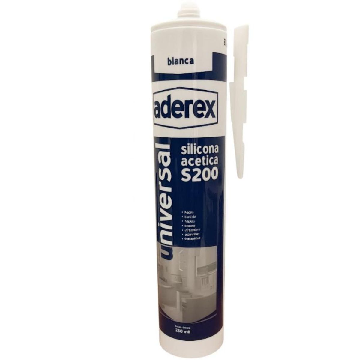GENERICO - Silicona Sellador Baño Y Cocina Antihongo Blanca Interior Y Exterior Aderex 280ml - Blanco