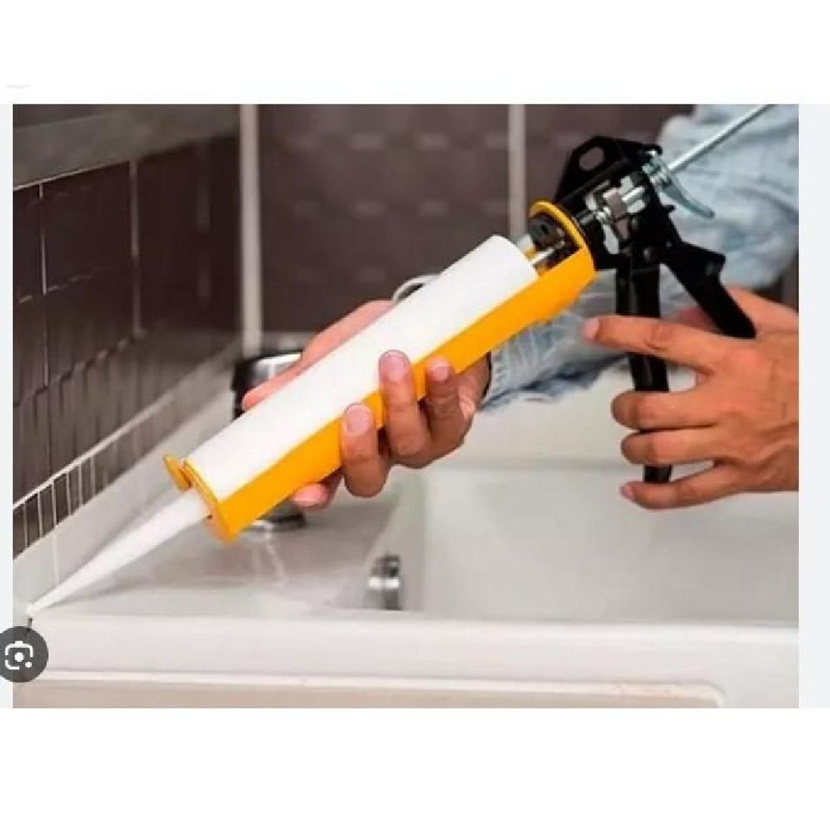 GENERICO - Silicona Sellador Baño Y Cocina Antihongo Blanca Interior Y Exterior Aderex 280ml - Blanco