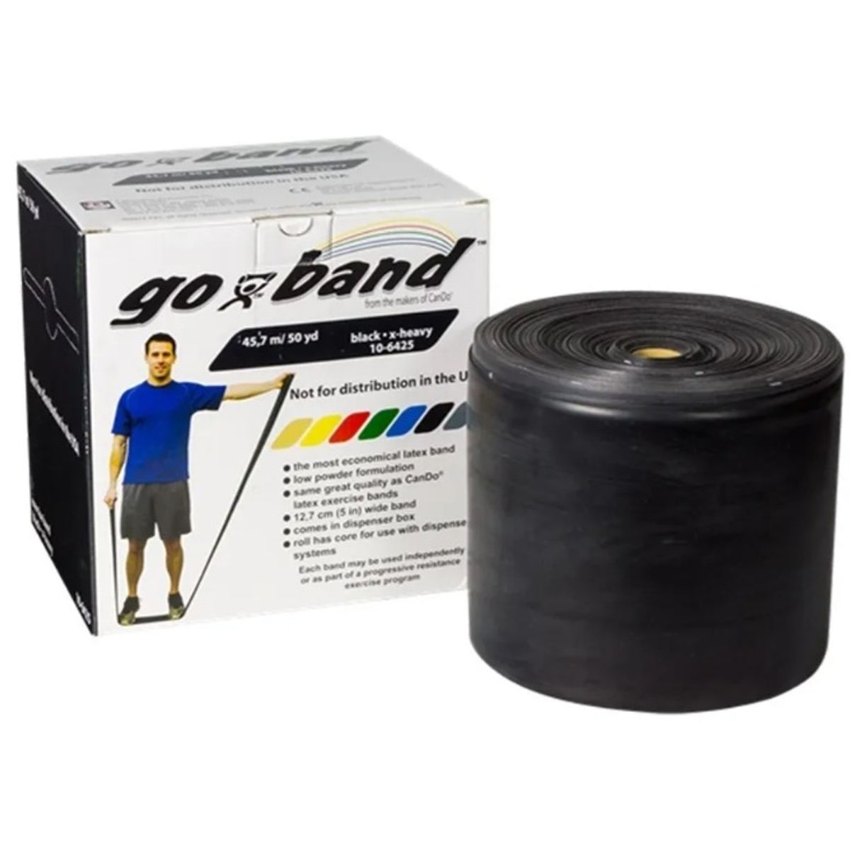CANDO - Banda Elástica Goband® Negra Resistencia Muy Alta 45.7 Mts
