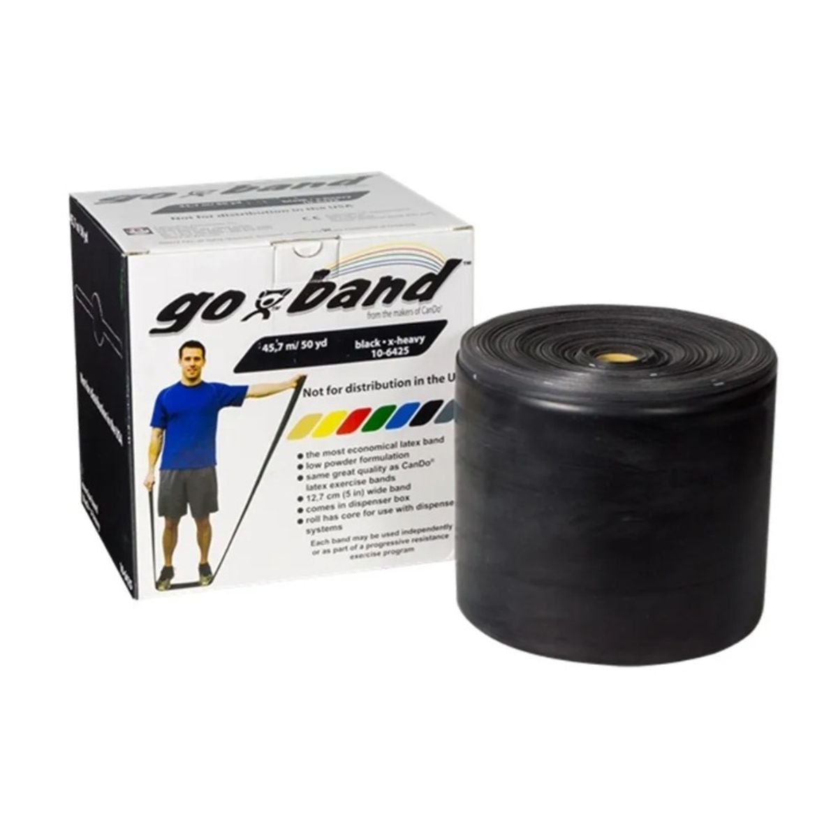 CANDO - Banda Elástica Goband® Negra Resistencia Muy Alta 45.7 Mts
