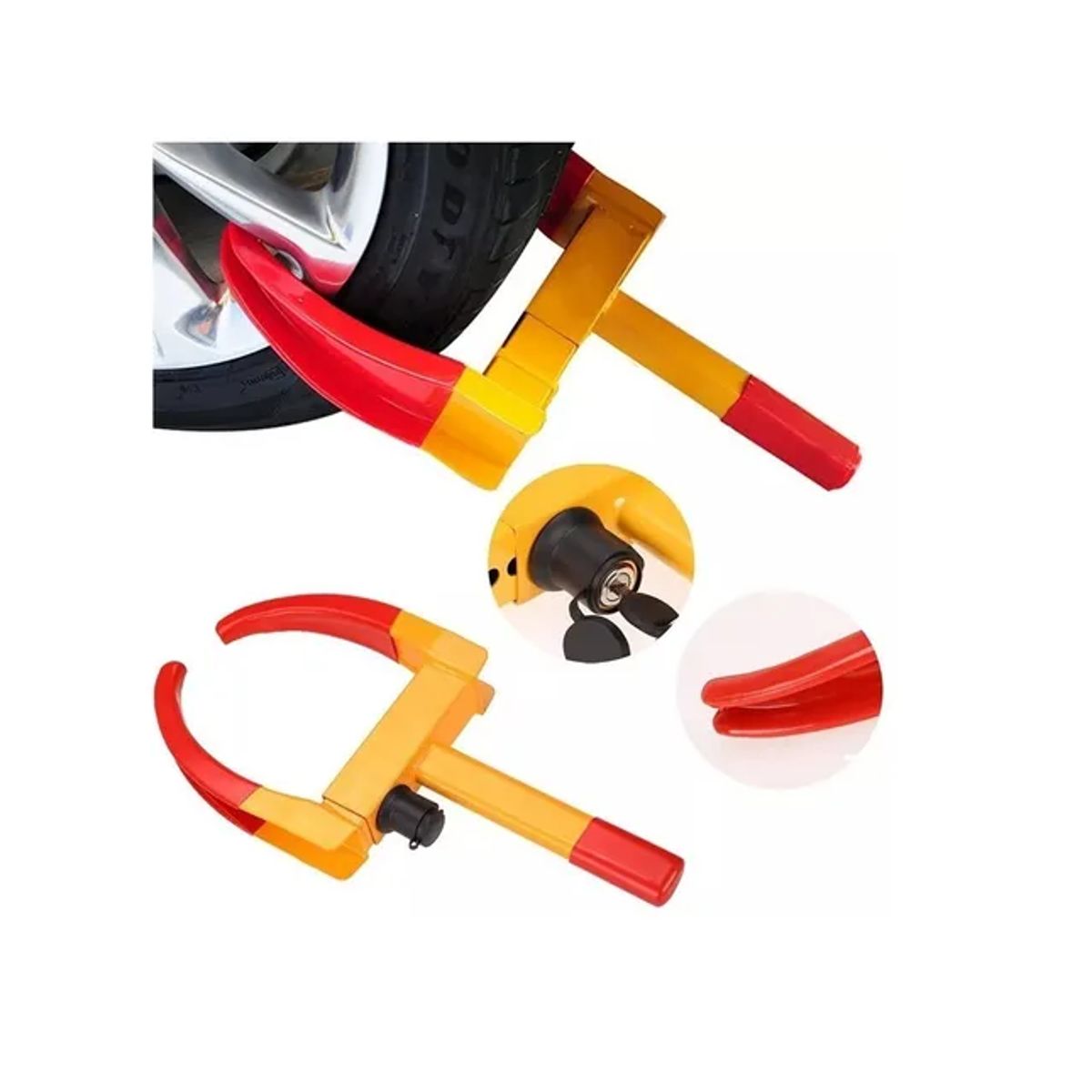 GENERICO - Traba Para Rueda Candado Antirrobo Llanta Inmovilizadora