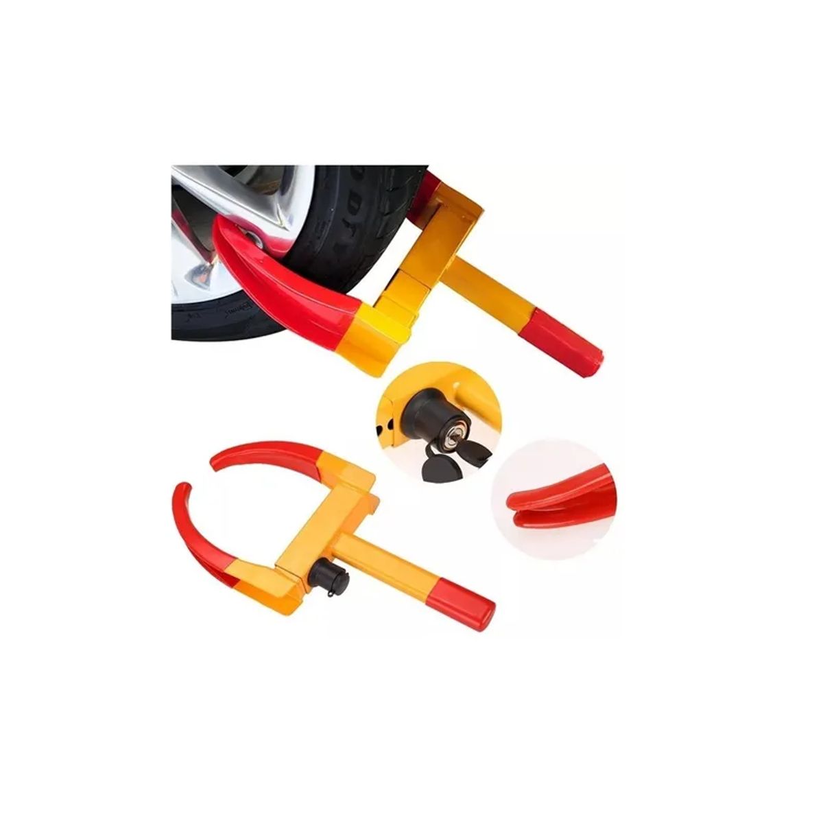 GENERICO - Traba Para Rueda Candado Antirrobo Llanta Inmovilizadora