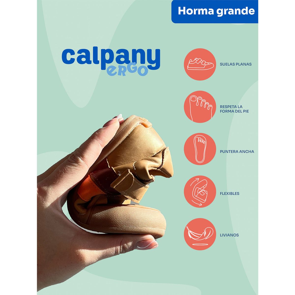 CALPANY - Zapatilla Cuero Ergonómica Nino Alaska Café CALPANY