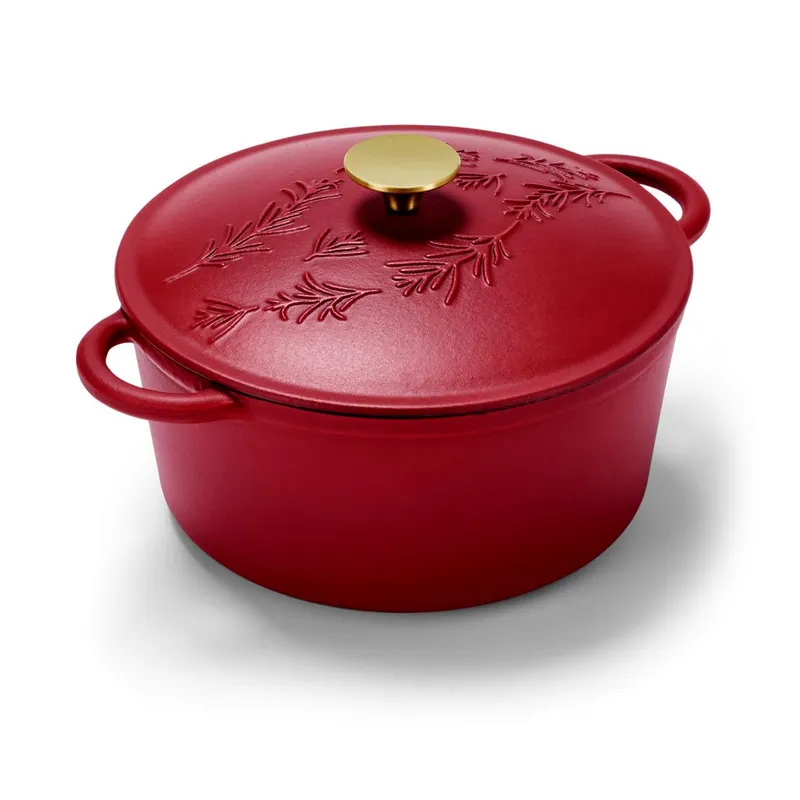 TCHIBO - Olla De Fierro Fundido Redonda Rojo Tchibo