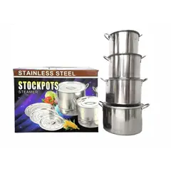 GENERICO - Set De 4 Ollas De Acero Inoxidable