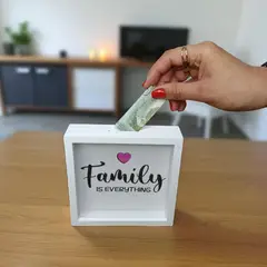 HOMEY - Pack de 4 Alcancias Decorativas, Material de MDF.