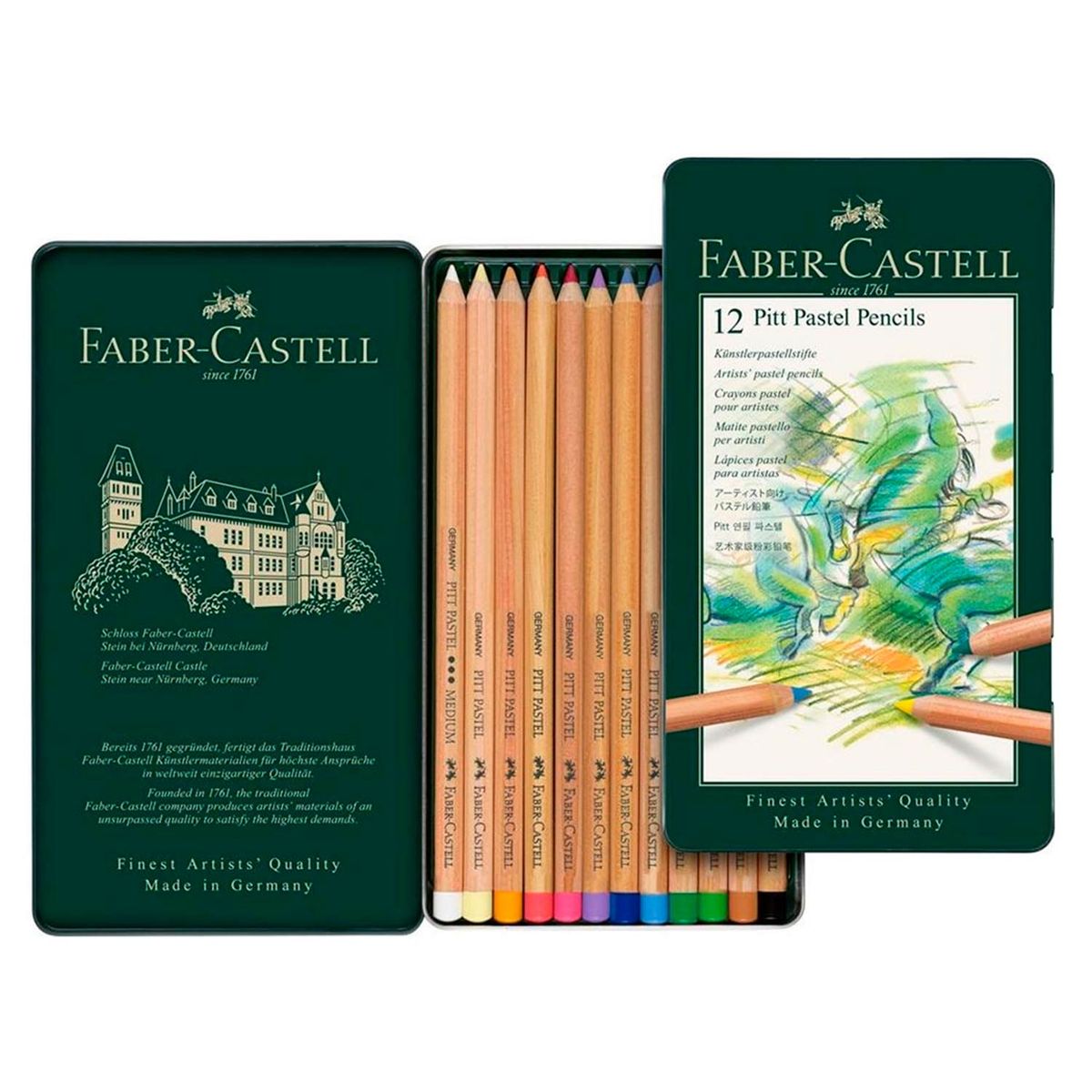 FABER-CASTELL - Estuche 12 Lápices Faber-Castell Pitt Pastel