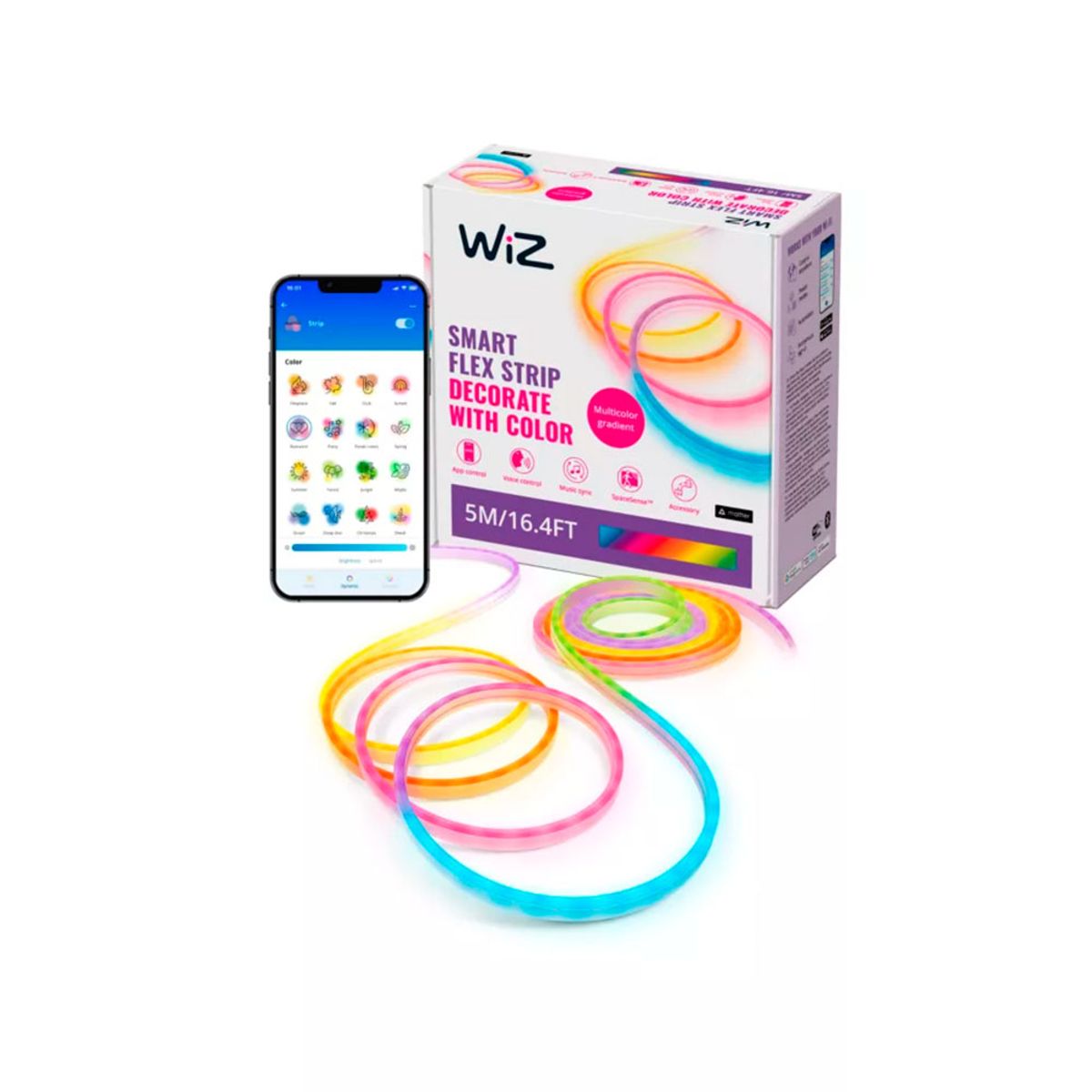 WIZ - Tira de Neón Flexible Wiz RGBIC de 5 Mts