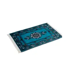 GENERICO - ALFOMBRA DECORATIVA CON FLEQUILLOS 80X120 TURQUESA