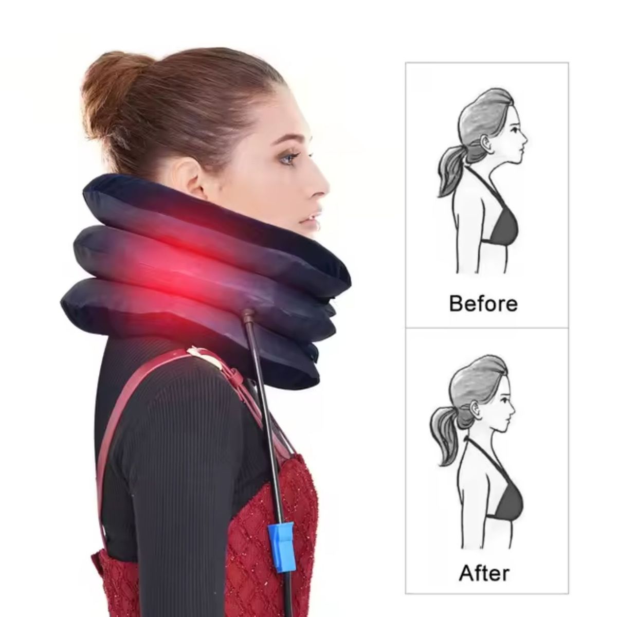 MOVI - Cuello  Ortopédico Inflable- Alivio Dolor Cervical.