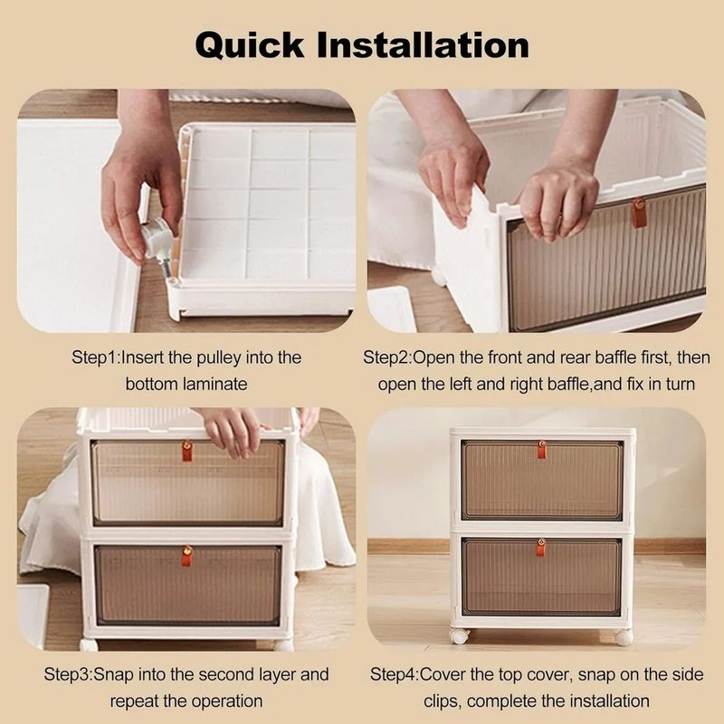 GENERICO - Organizador De Zapatos Apilable Con Puerta En 3 Niveles