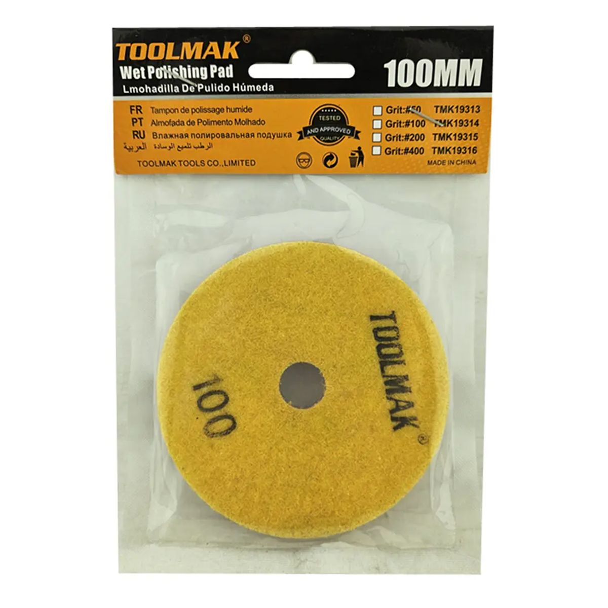 GENERICO - Disco Lija Para Pulir Marmol Granito 4 Pulgadas Toolmak