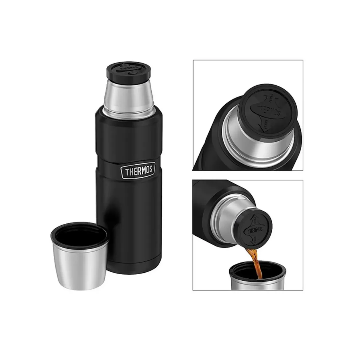 THERMOS - TERMO LIQUIDO  KING ACERO INOX 470 ML NEGRO - THERMOS
