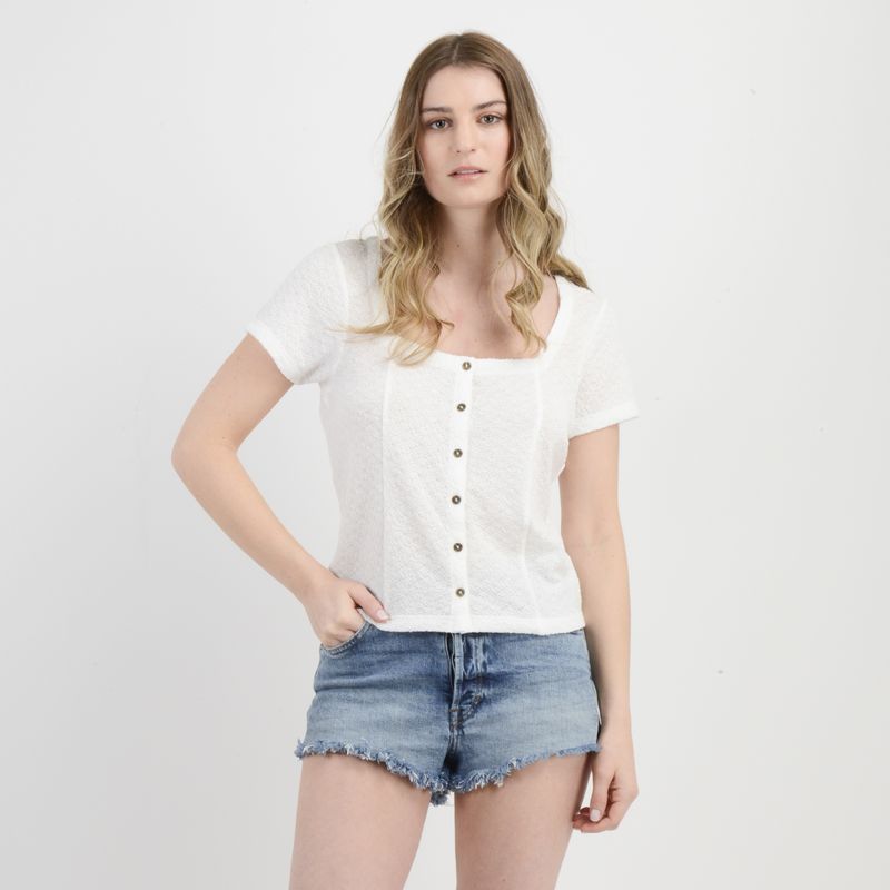 O'NEILL - POLERA MANGA CORTA JACKIE BLANCO