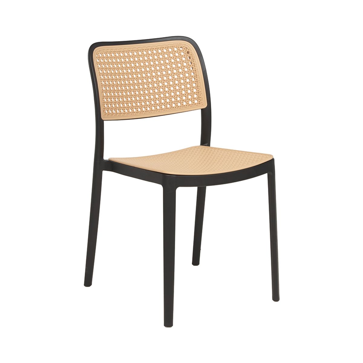 HABITA2 CHILE - Pack 4 Silla terraza urban polipropileno - negro rattan sintetico