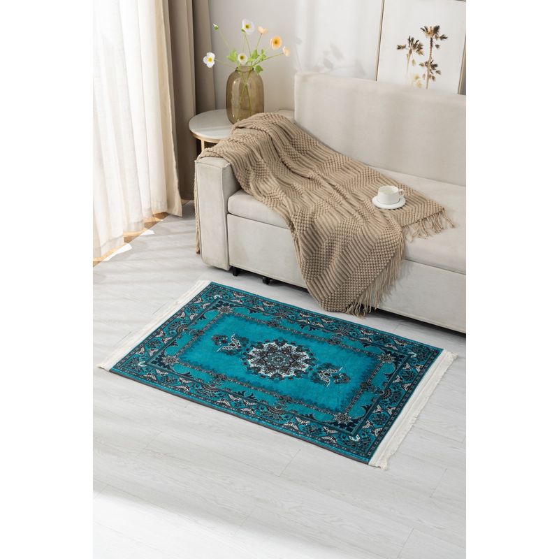 ANGELES DEL HOGAR - ALFOMBRA DECORATIVA CON FLEQUILLOS 80X120