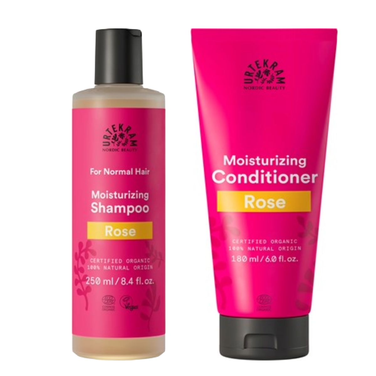 GENERICO - Kit shampoo+acondicionador orgánico hidratante Urtekram rosa