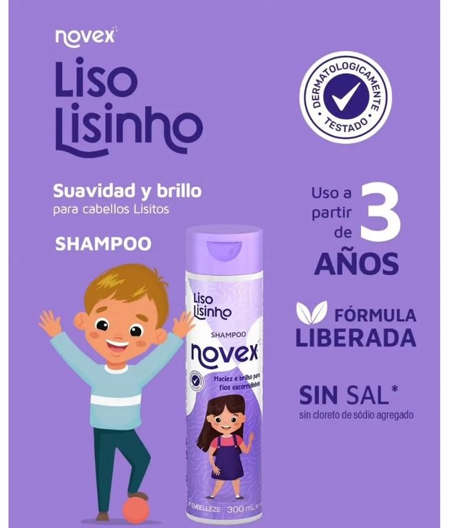 KIT SHAMPOO ACONDICIONADOR LISO LISINHO 300ML NOVEX- ...