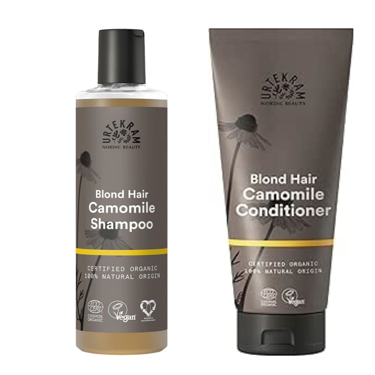 GENERICO - Kit shampoo+acondicionador orgánico cabello rubio Urtekram manzanilla