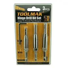 GENERICO - Brocas Autocentrantes Centradoras Bisagras Rieles 3 Pcs Tmk