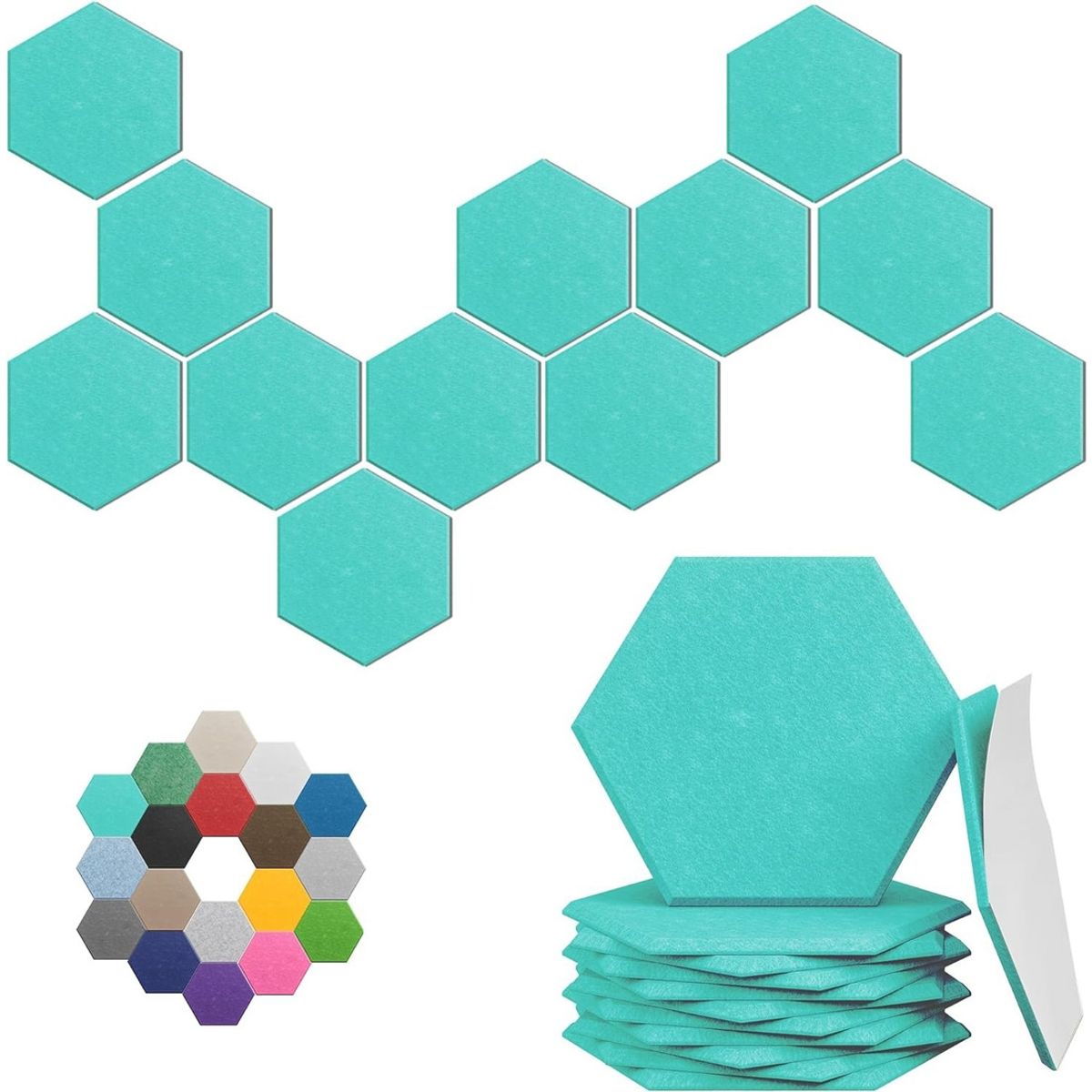 GENERICO - Paneles De Colores Absorbentes De Ruido Fibra Fieltro 12u