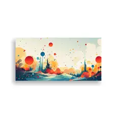 GENERICO - Cuadro De Lienzo Retro Con Puntos Semitonos Para 140x70 Cm