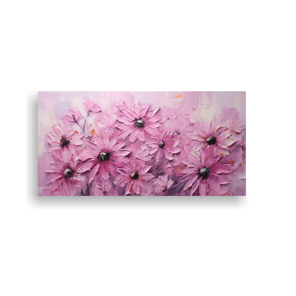 GENERICO - Pintura Acuarela Flores De Girasol Rosa En Lienzo 120x60 Cm